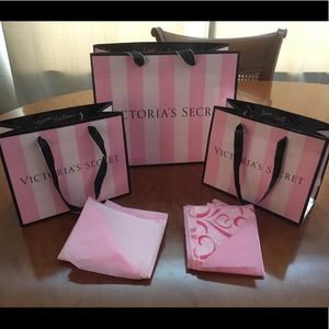 3 Victoria’s Secret shopping bags